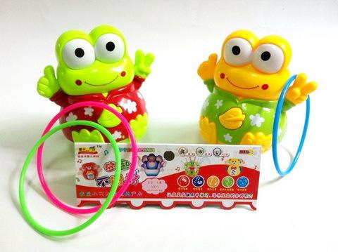 套圈音乐青蛙不倒翁 灯光音乐塑料玩具婴幼儿玩具婴儿益智玩具